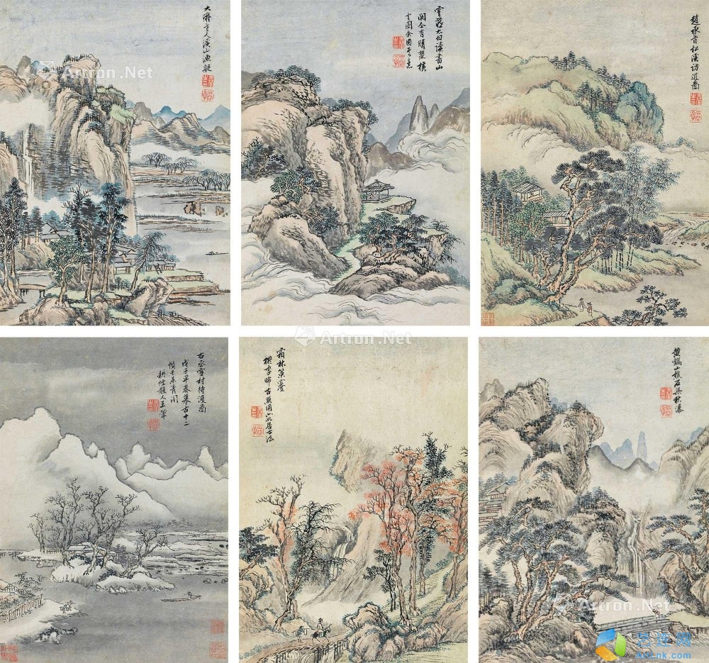 王翚1632171707231708年作摹古山水册6帧册页纸本北京匡时国际拍卖